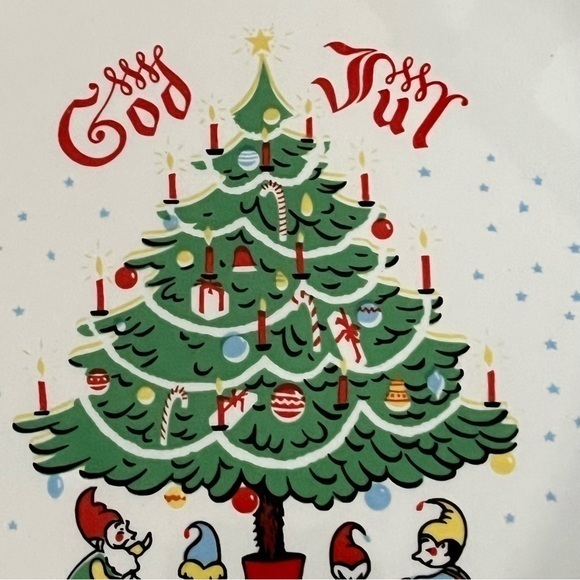 1 God Jul Berggren Traynor 10"Dinner Plate Christmas Tree Elves Johnson‎ Brother - Picture 4 of 13